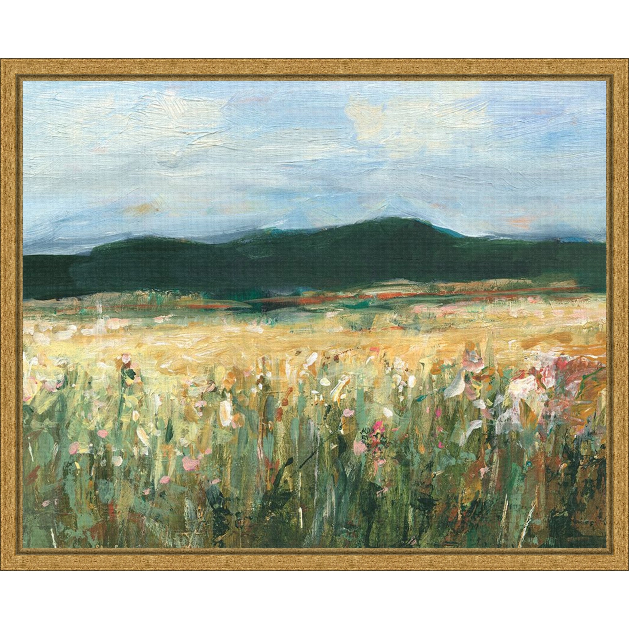 Amanti Art Pastel Wildflower Field II by Ethan Harper Framed Canvas Wall Art Print - Sylvie Gold