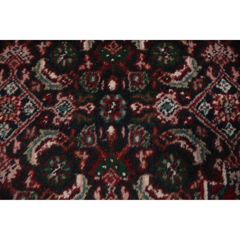 Hand Knotted Oriental 100% Wool Carpet Traditional Floral Black Tabriz-Mahi Area Rug - 9' 0'' X 5' 11''