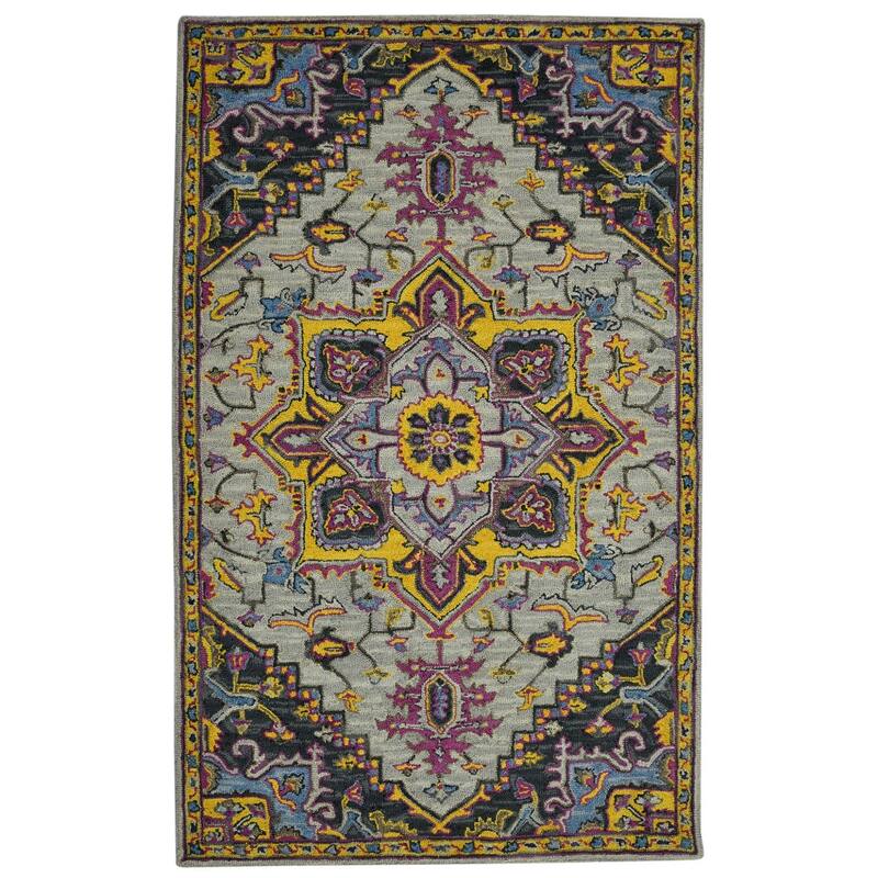 HomeRoots Medallion Bohemian Rectangle Area Rug