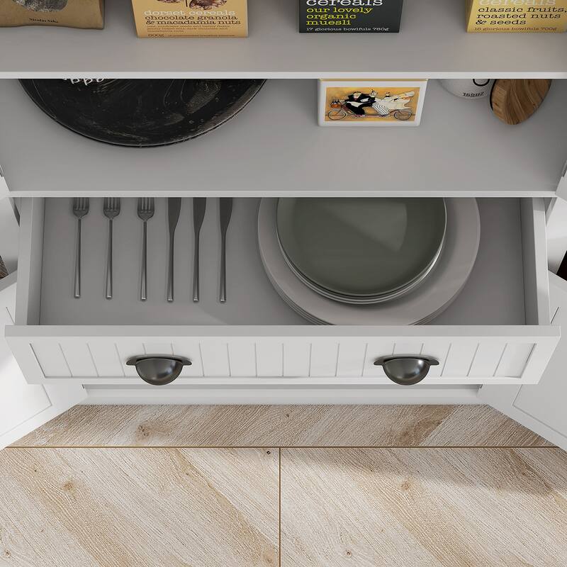 Traditional Freestanding 72" Kitchen Pantry Storage Cabinet