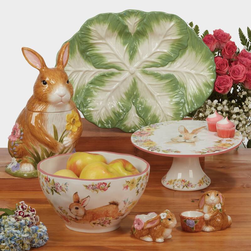 Certified International Easter Garden Rectangular Tray, 14.25" X 10.5" - 14.25" x 10.5" x 1.25"