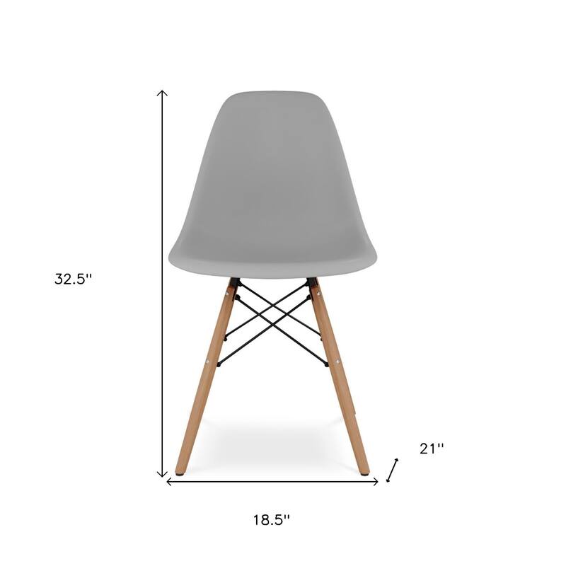 Heavy Duty Plastic and Wood Dining Side Chair with Solid Back Support - 21” x 18.50” x 32.50”