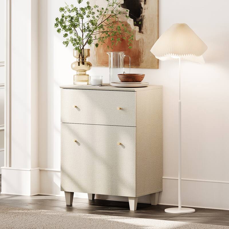 Large End Table with Drawer and Door for Living Room