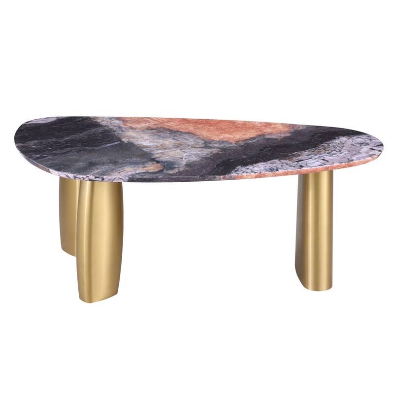 Furniture of America Luvien Modern 5-Piece Multi-Color Sintered Stone Top Oval Dining Set