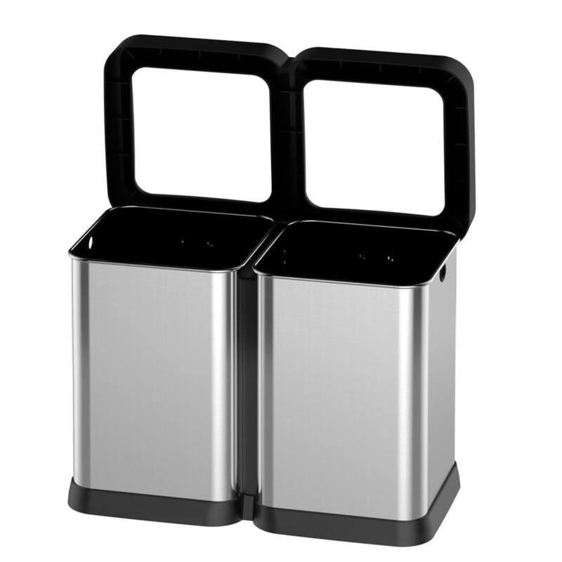 10.6 Gallon Stainless Steel Kitchen Waste Bin, 40L High-Capacity for Home Kitchen Bathroom Bedroom Office - Silver