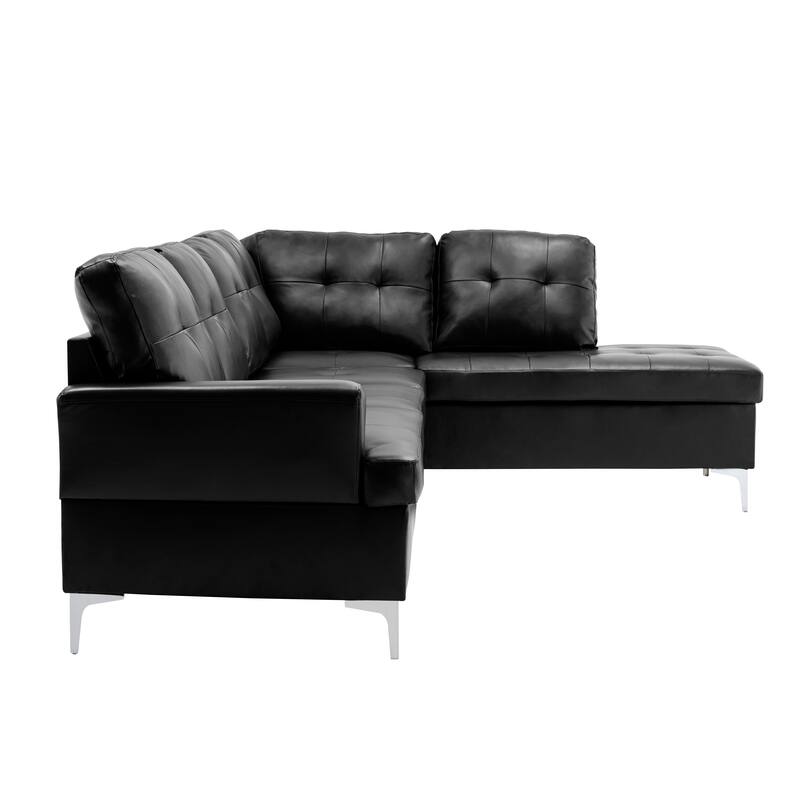 McCafferty Faux Leather Sectional Sofa with Ottoman