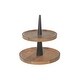 preview thumbnail 1 of 1, Mango Wood 2 Tier Round Cake Stand Natural & Black