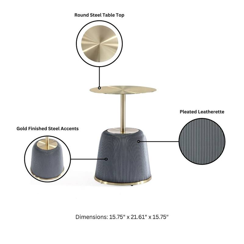 Manhattan Comfort Modern Anderson 2.0 Upholstered 3 Piece Table Set
