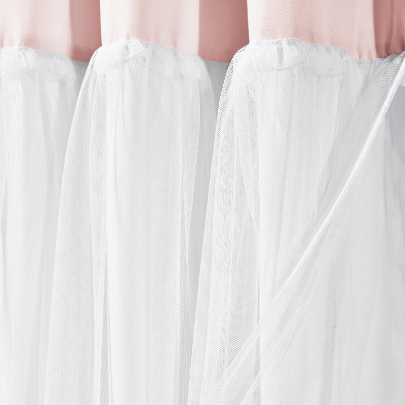 Lush Decor Tulle Skirt Colorblock Window Curtain Panel Pair - 84" x 40"