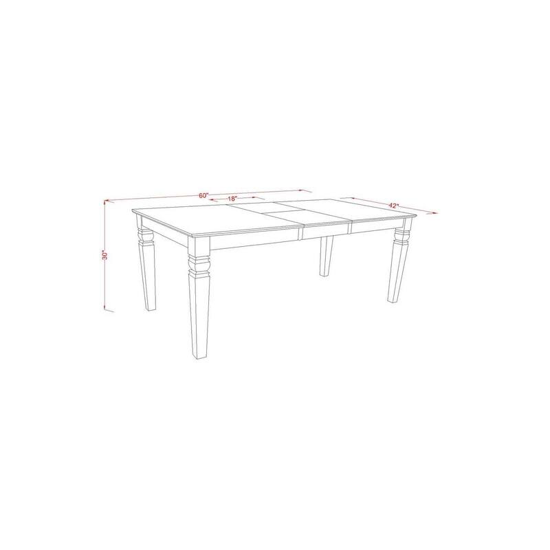 Kitchen Table Set 5pc Rectangle Dining Table w/ Chairs - 42/60 Inch Eggnog PU Leather