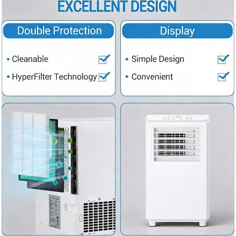 8000 BTU Portable Air Conditioners, Cools Up to 350 Sq ft