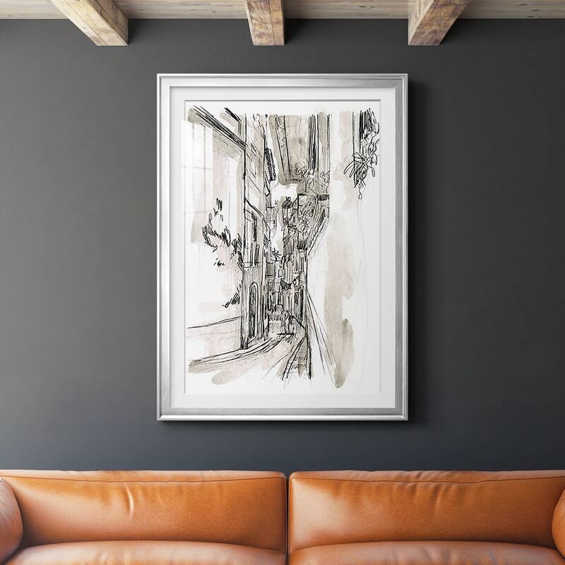 Europe Street Sketches I Premium Framed Print - Ready to Hang