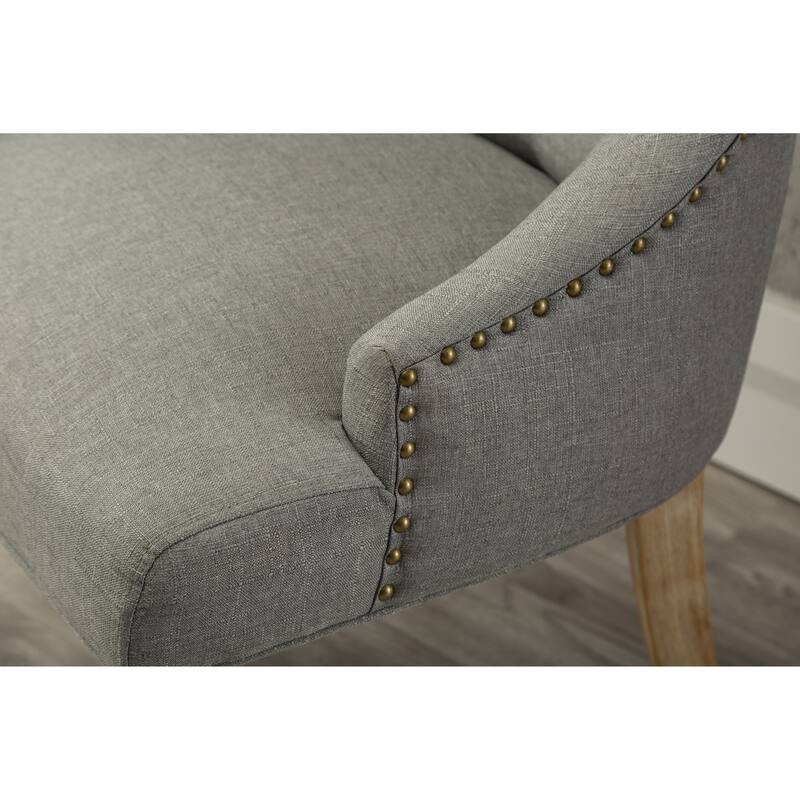 Button Tufted Solid Wood Wingback Hostess Chairs