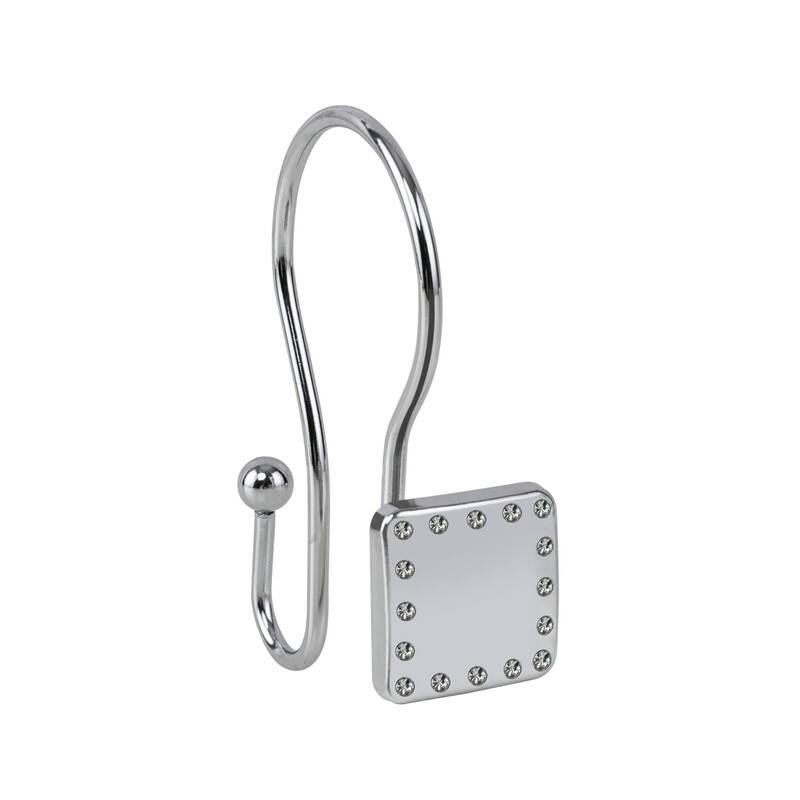 Utopia Alley Shower Hooks, Double Shower Curtain Hooks for Bathroom, Crystal Design, Set of 12