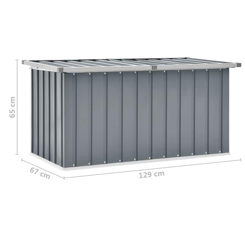 vidaXL Storage Box Gray Galvanized Steel Medium Durable - 50.8 x 50.8 x 25.6