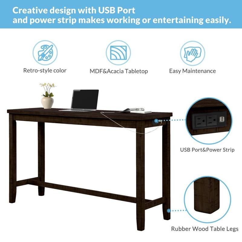 Moda 4 Pieces Counter Height Table with Fabric Padded Stools