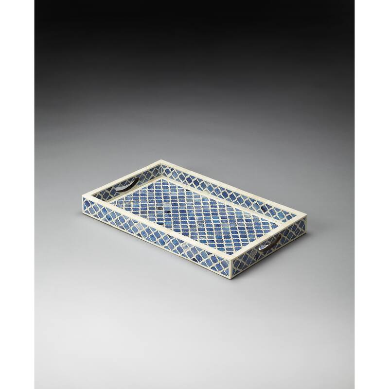Handmade Butler Bone Inlay Serving Tray (India)
