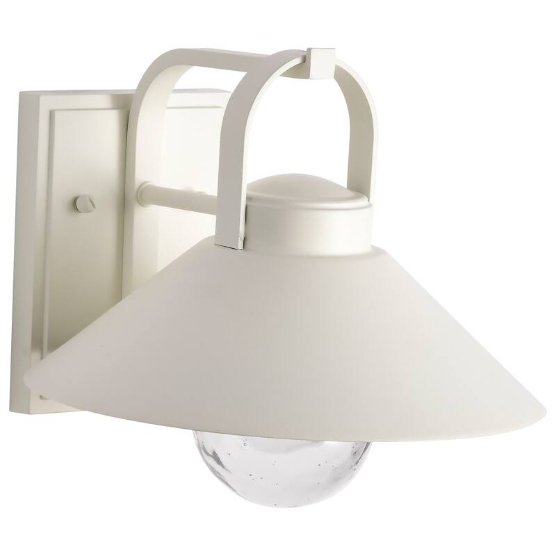 Ridge Medium Outdoor Lantern White Finish Clear Seeded Glass