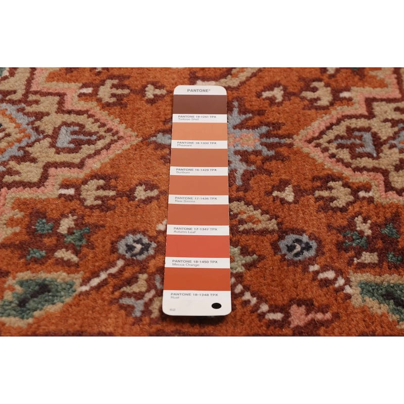 ECARPETGALLERY Hand-knotted Serapi Heritage Copper Wool Rug - 2'5 x 11'7