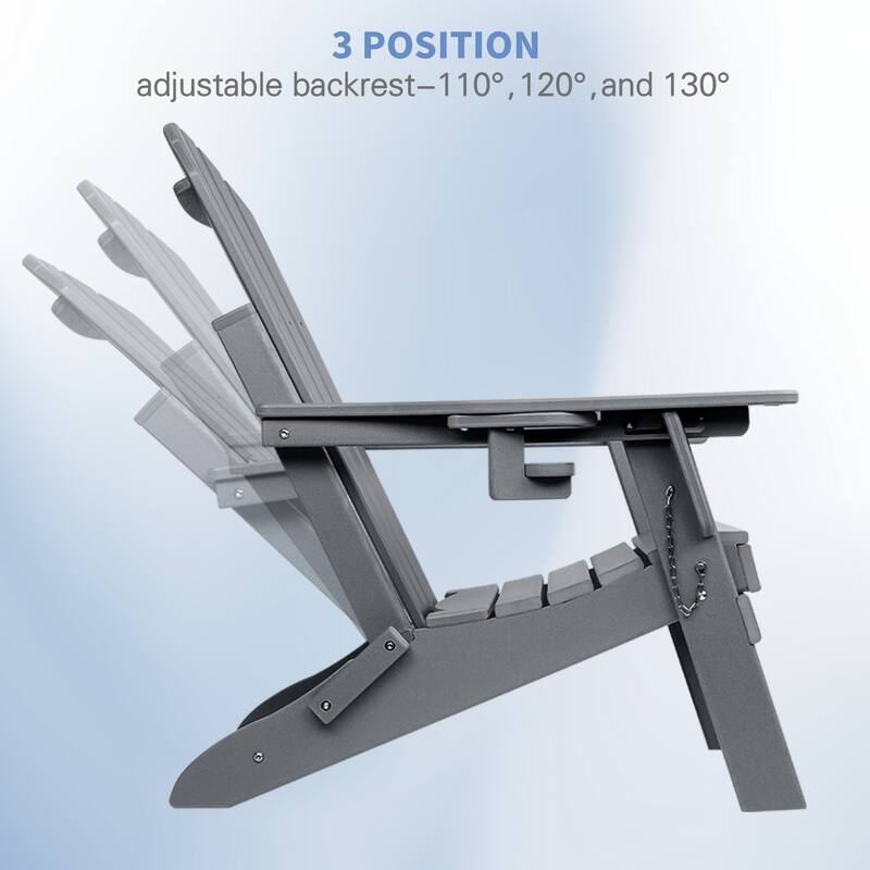 Vrakae Adjustable and Folding Adirondack Chair with Cup Holder