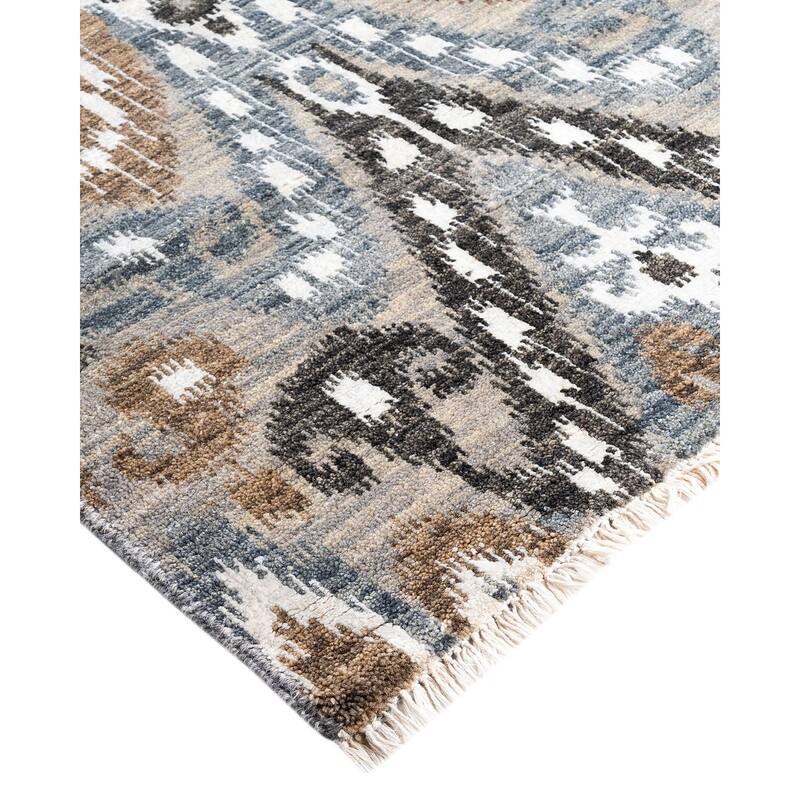 Ikat One-of-a-Kind Hand-Knotted Area Rug, Multicolor - 8' 10" x 12' 1"