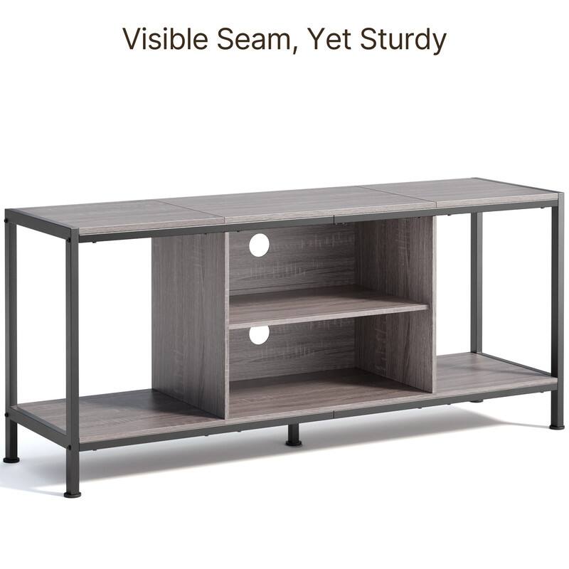 Classic Wood 55 in. TV Stand with Open Shelving for 65 in. TV 3 Tier Game & Entertainment Center TV Stand