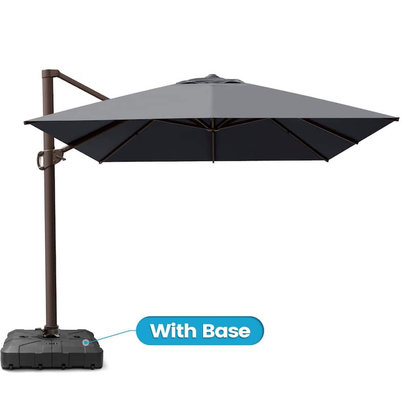 10 x 13 FT Outdoor Shade Canopy Patio Cantilever Offset Umbrella with Base