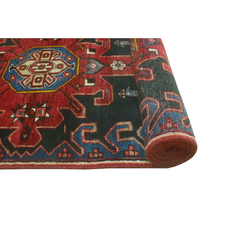 Fine Vintage Distressed Alexmar Charcoal/Red Runner - 2'6" x 9'0"