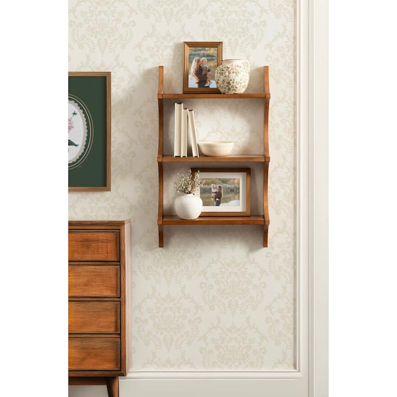 Kate and Laurel Scarlotte Wood Wall Shelf