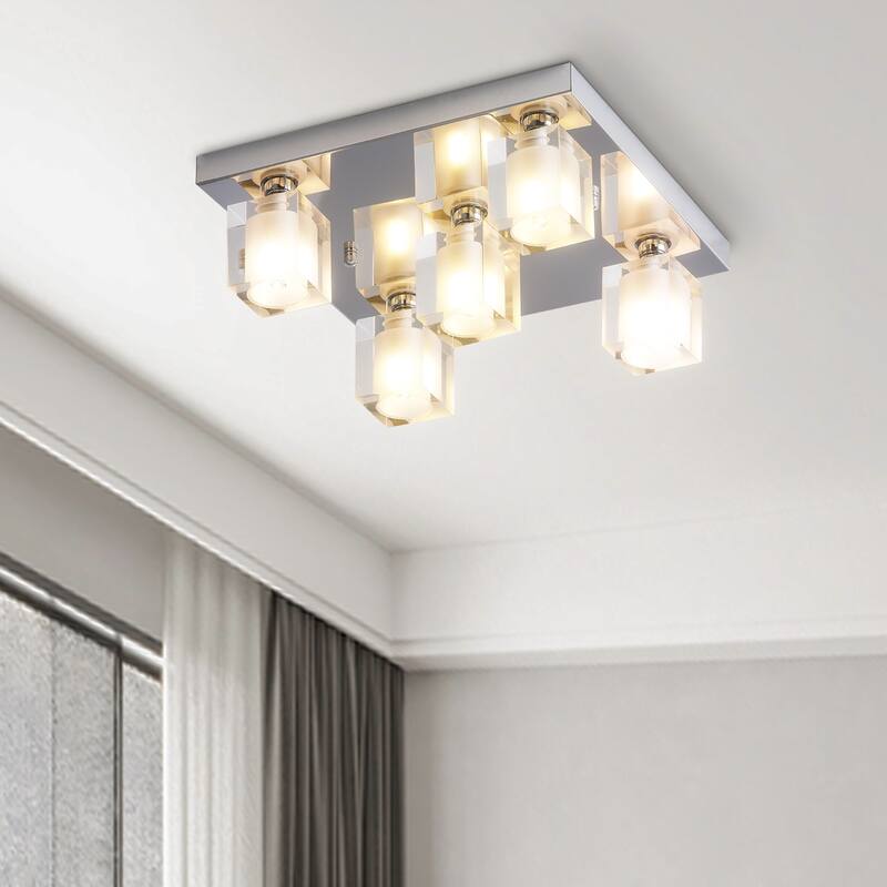 Maxax 5-Light Crystal Flush Mount - N/A