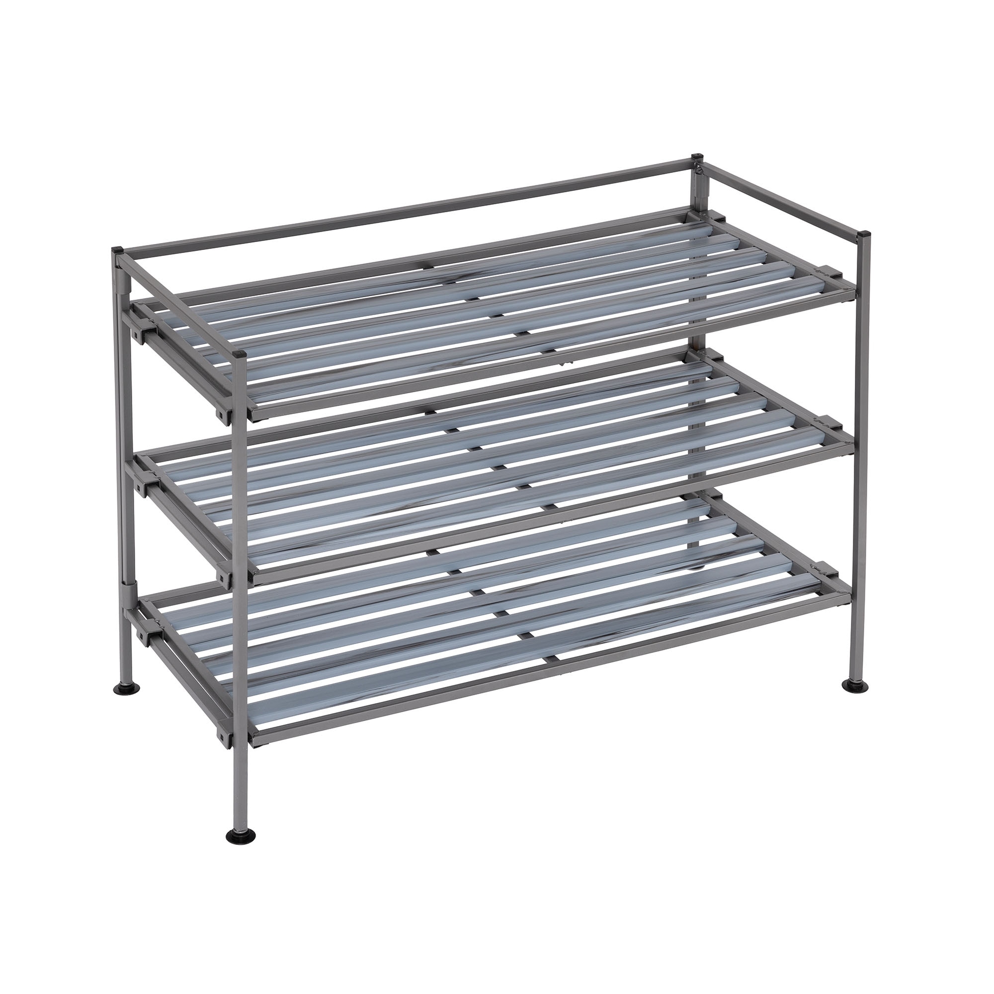 Seville Classics 3 Tier Stackable 9 Pair Resin Slat Shoe Rack