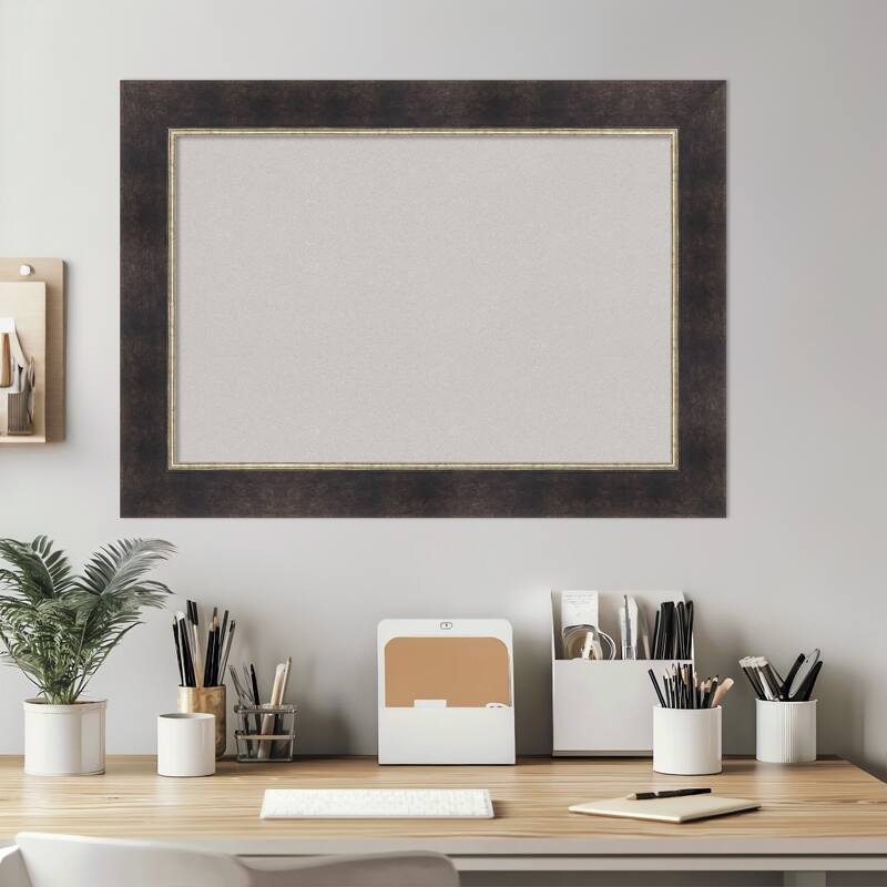 Odin Antique Bronze Wood Framed Cork Board - Bulletin Board, Organization Board, Pin Board