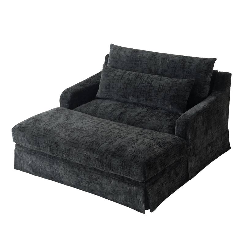 Chenille Sofa Bed with Extra-Deep Seat by Harper&Bright Designs