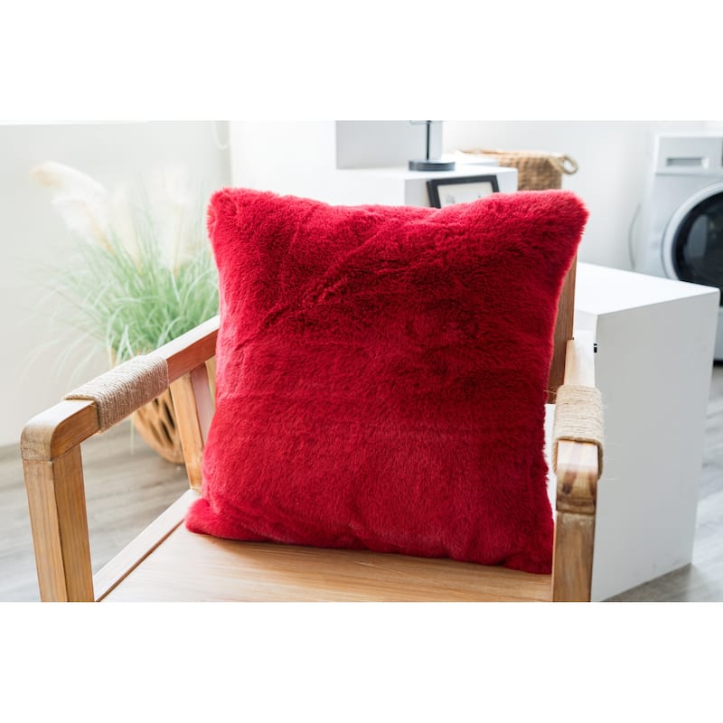 Faux Rabbit Collection Solid Square Pillow - (20" x 20")