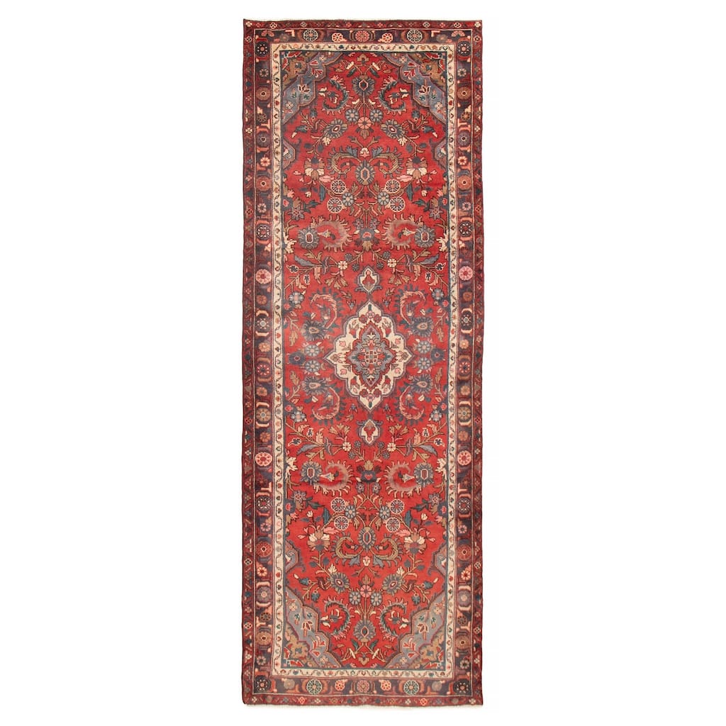ECARPETGALLERY Hand-knotted Andelz Red Wool Rug - 3'8 x 10'5