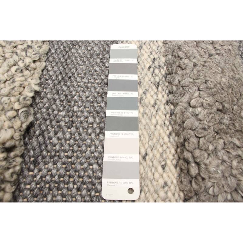 ECARPETGALLERY Braid weave Sienna Grey Wool Rug - 5'9 x 7'10
