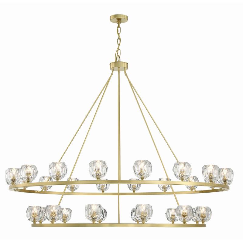 Aragon 30 Light Soft Brass Chandelier - 60"W x 50"H - 60"W x 50"H