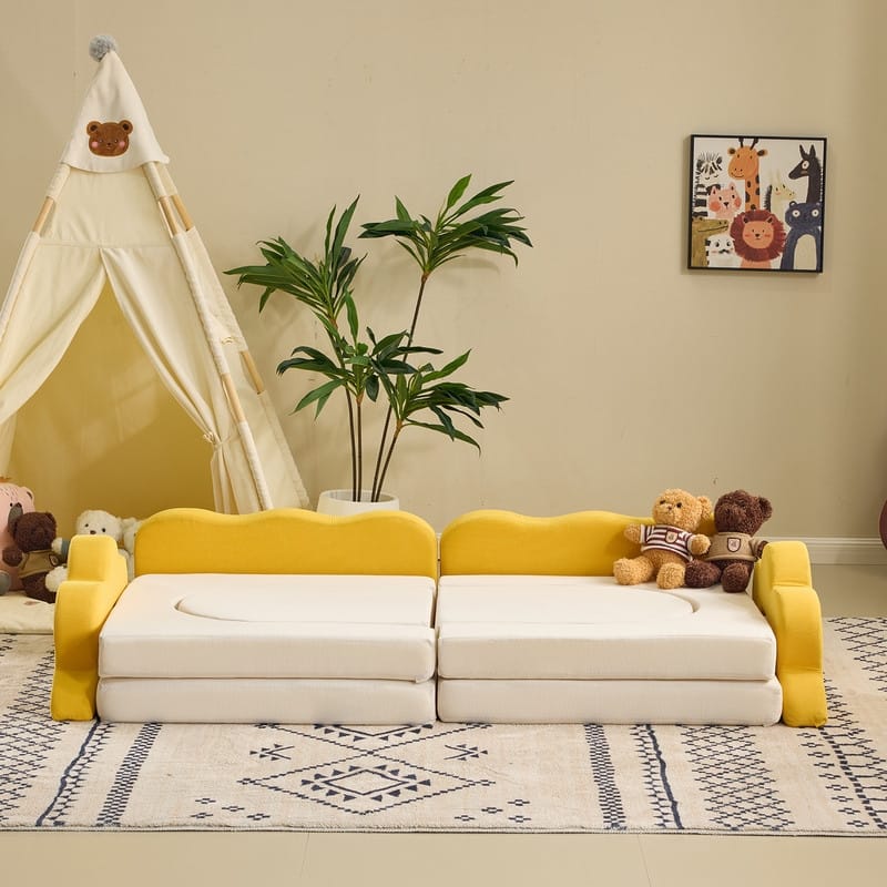 12PCS Fold Out Kids Couch Modular Kids Couch For Playroom