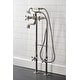 preview thumbnail 8 of 42, Kingston Brass Freestanding Clawfoot Tub Faucet Package with Supply Line in Matte Black