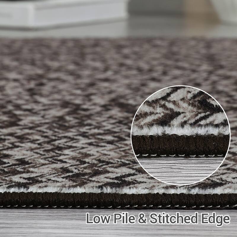 Modern Braided Print Rug Washable Area Rugs for Living Room Bedroom