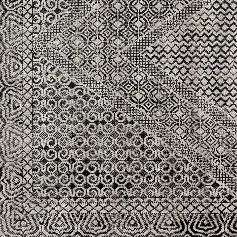 Hauteloom Consuelo Living Room, Bedroom Machine Washable Area Rug - Black, Gray, Light Gray - 7'10" x 10' - 7'10" x 10'