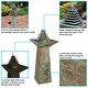 preview thumbnail 3 of 5, Layered Slate Pyramid Outdoor Water Fountain 40" Lawn Feature w/ LED