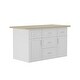 preview thumbnail 10 of 15, Wadrobe White Storage Island with High Gloss Countertop, Kitchen or Closet Organizer