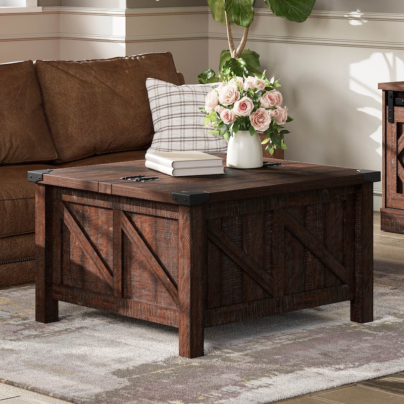 WAMPAT Modern Farmhouse Coffee Table