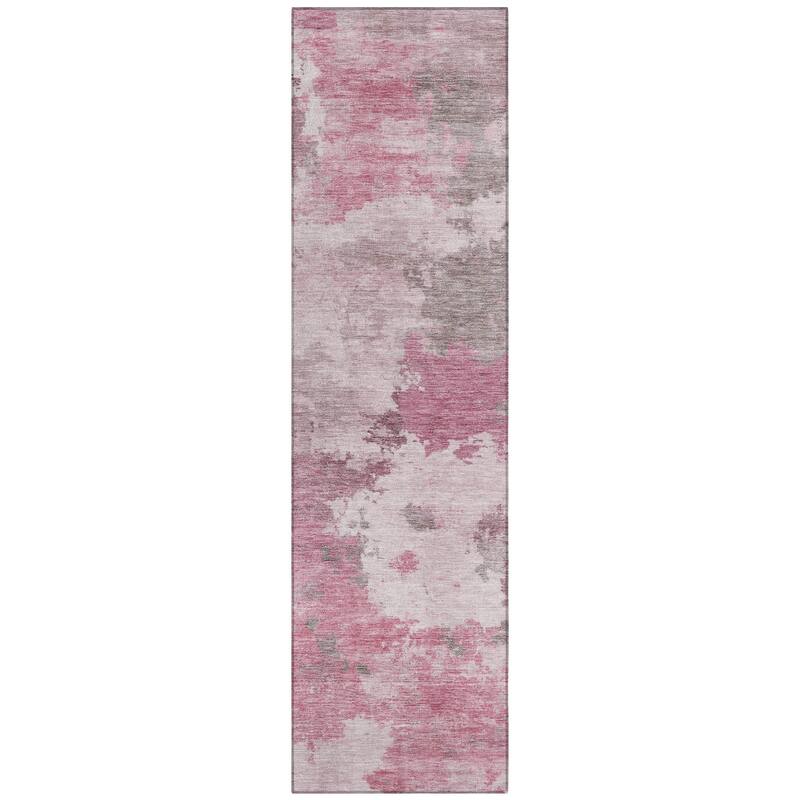 Machine Washable Indoor/Outdoor Abstract Blend Chantille Rug