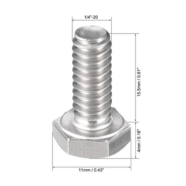 Bolts 3/8 x 4" UNC A2 Stainless Steel Pack of 10 Fully threaded 
