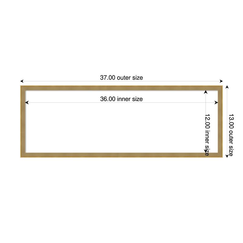 Incline Framed Dry Erase Magnetic Board - 37 x 13 in - Incline Dark Gold
