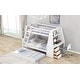 preview thumbnail 4 of 28, Multifunctional Twin over Full Bunk Bed with Trundle, Built-in Desk, Three Storage Drawers & Shelf