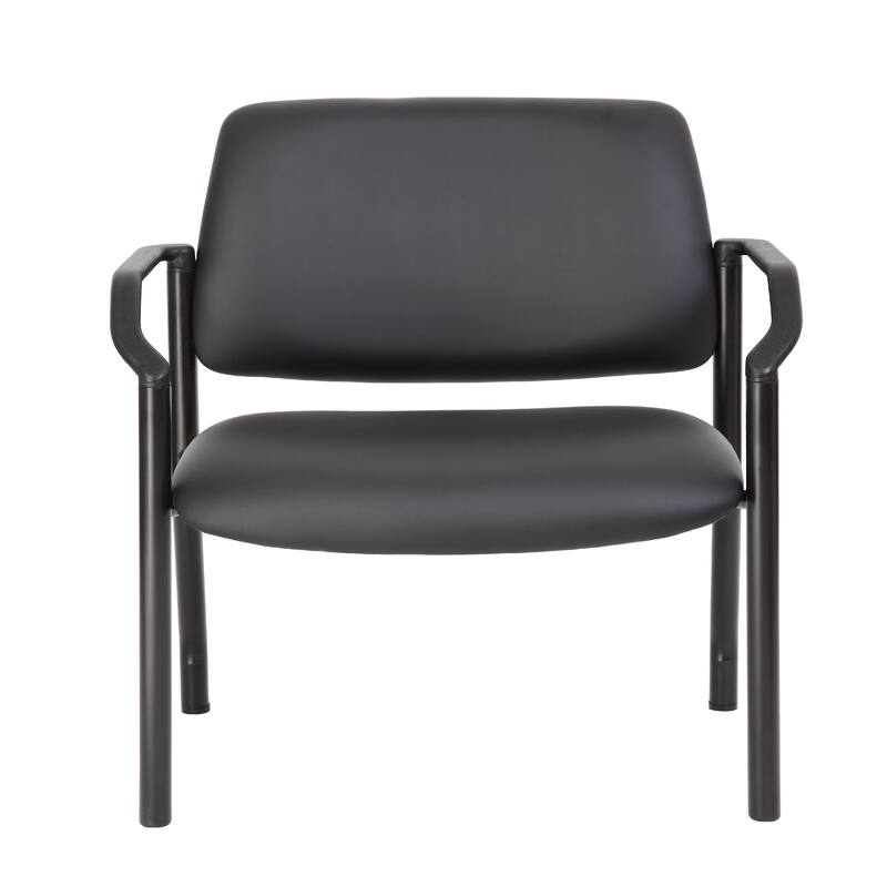 Theo XL Wide Guest Chair, 500 lbs, Black Antimicrobial Vinyl