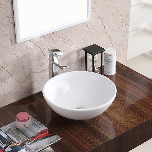 slide 2 of 6, Karran Valera 16" Vitreous China Vessel Bathroom Sink in White